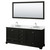 Wyndham WCS202080DDECMUNSM70 Deborah 80 Inch Double Bathroom Vanity in Dark Espresso, White Carrara Marble Countertop, Undermount Square Sinks, and 70 Inch Mirror