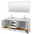 Wyndham WCS202080DWHCMUNSM70 Deborah 80 Inch Double Bathroom Vanity in White, White Carrara Marble Countertop, Undermount Square Sinks, and 70 Inch Mirror