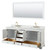 Wyndham WCS202080DWGCMUNSM70 Deborah 80 Inch Double Bathroom Vanity in White, White Carrara Marble Countertop, Undermount Square Sinks, Brushed Gold Trim, 70 Inch Mirror