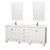 Wyndham WCV800080DWHC2UNSM24 Acclaim 80 Inch Double Bathroom Vanity in White, Light-Vein Carrara Cultured Marble Countertop, Undermount Square Sinks, 24 Inch Mirrors