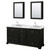 Wyndham WCS202072DDECMUNSMED Deborah 72 Inch Double Bathroom Vanity in Dark Espresso, White Carrara Marble Countertop, Undermount Square Sinks, and Medicine Cabinets