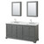 Wyndham  WCS202072DKGCMUNSMED Deborah 72 Inch Double Bathroom Vanity in Dark Gray, White Carrara Marble Countertop, Undermount Square Sinks, and Medicine Cabinets