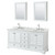 Wyndham WCS202072DWHCMUNOMED Deborah 72 Inch Double Bathroom Vanity in White, White Carrara Marble Countertop, Undermount Oval Sinks, and Medicine Cabinets