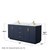 Wyndham WCF292972DBLCMUNSM70 Miranda 72 Inch Double Bathroom Vanity in Dark Blue, White Carrara Marble Countertop, Undermount Square Sinks, Brushed Gold Trim, 70 Inch Mirror