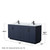 Wyndham WCF292972DBBCMUNSM70 Miranda 72 Inch Double Bathroom Vanity in Dark Blue, White Carrara Marble Countertop, Undermount Square Sinks, Matte Black Trim, 70 Inch Mirror