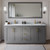 Wyndham WCF292972DGGCMUNSM70 Miranda 72 Inch Double Bathroom Vanity in Dark Gray, White Carrara Marble Countertop, Undermount Square Sinks, Brushed Gold Trim, 70 Inch Mirror
