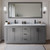 Wyndham WCF292972DGBCMUNSM70 Miranda 72 Inch Double Bathroom Vanity in Dark Gray, White Carrara Marble Countertop, Undermount Square Sinks, Matte Black Trim, 70 Inch Mirror