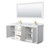 Wyndham WCF292972DWGCMUNSM70 Miranda 72 Inch Double Bathroom Vanity in White, White Carrara Marble Countertop, Undermount Square Sinks, Brushed Gold Trim, 70 Inch Mirror