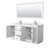 Wyndham WCF292972DWHCMUNSM70 Miranda 72 Inch Double Bathroom Vanity in White, White Carrara Marble Countertop, Undermount Square Sinks, Brushed Nickel Trim, 70 Inch Mirror