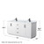 Wyndham WCF292972DWBCMUNSM70 Miranda 72 Inch Double Bathroom Vanity in White, White Carrara Marble Countertop, Undermount Square Sinks, Matte Black Trim, 70 Inch Mirror