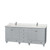 Wyndham WCV800080DOYCMUNSMXX Acclaim 80 Inch Double Bathroom Vanity in Oyster Gray, White Carrara Marble Countertop, Undermount Square Sinks, and No Mirrors