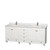 Wyndham WCV800080DWHCMUNSMXX Acclaim 80 Inch Double Bathroom Vanity in White, White Carrara Marble Countertop, Undermount Square Sinks, and No Mirrors