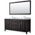 Wyndham WCV252572DDECMUNSM70 Daria 72 Inch Double Bathroom Vanity in Dark Espresso, White Carrara Marble Countertop, Undermount Square Sinks, and 70 Inch Mirror