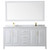 Wyndham WCV252572DWGCMUNSM70 Daria 72 Inch Double Bathroom Vanity in White, White Carrara Marble Countertop, Undermount Square Sinks, 70 Inch Mirror, Brushed Gold Trim