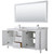 Wyndham WCV252572DWHCMUNSM70 Daria 72 Inch Double Bathroom Vanity in White, White Carrara Marble Countertop, Undermount Square Sinks, and 70 Inch Mirror