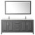 Wyndham WCV252580DKGC2UNSM70 Daria 80 Inch Double Bathroom Vanity in Dark Gray, Light-Vein Carrara Cultured Marble Countertop, Undermount Square Sinks, 70 Inch Mirror