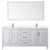 Wyndham WCV252580DWHC2UNSM70 Daria 80 Inch Double Bathroom Vanity in White, Light-Vein Carrara Cultured Marble Countertop, Undermount Square Sinks, 70 Inch Mirror