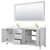 Wyndham WCV252580DWGC2UNSM70 Daria 80 Inch Double Bathroom Vanity in White, Light-Vein Carrara Cultured Marble Countertop, Undermount Square Sinks, 70 Inch Mirror, Brushed Gold Trim