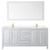 Wyndham WCV252580DWGC2UNSM70 Daria 80 Inch Double Bathroom Vanity in White, Light-Vein Carrara Cultured Marble Countertop, Undermount Square Sinks, 70 Inch Mirror, Brushed Gold Trim