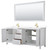 Wyndham WCV252580DWGWCUNSM70 Daria 80 Inch Double Bathroom Vanity in White, White Cultured Marble Countertop, Undermount Square Sinks, 70 Inch Mirror, Brushed Gold Trim