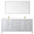 Wyndham WCV252580DWGWCUNSM70 Daria 80 Inch Double Bathroom Vanity in White, White Cultured Marble Countertop, Undermount Square Sinks, 70 Inch Mirror, Brushed Gold Trim