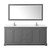 Wyndham WCV232380DKGC2UNSM70 Avery 80 Inch Double Bathroom Vanity in Dark Gray, Light-Vein Carrara Cultured Marble Countertop, Undermount Square Sinks, 70 Inch Mirror
