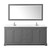 Wyndham WCV232380DKGWCUNSM70 Avery 80 Inch Double Bathroom Vanity in Dark Gray, White Cultured Marble Countertop, Undermount Square Sinks, 70 Inch Mirror