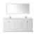 Wyndham WCV232380DWGC2UNSM70 Avery 80 Inch Double Bathroom Vanity in White, Light-Vein Carrara Cultured Marble Countertop, Undermount Square Sinks, 70 Inch Mirror, Brushed Gold Trim