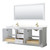 Wyndham WCV232380DWGC2UNSM70 Avery 80 Inch Double Bathroom Vanity in White, Light-Vein Carrara Cultured Marble Countertop, Undermount Square Sinks, 70 Inch Mirror, Brushed Gold Trim