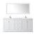 Wyndham WCV232380DWGWCUNSM70 Avery 80 Inch Double Bathroom Vanity in White, White Cultured Marble Countertop, Undermount Square Sinks, 70 Inch Mirror, Brushed Gold Trim