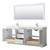 Wyndham WCV232380DWGWCUNSM70 Avery 80 Inch Double Bathroom Vanity in White, White Cultured Marble Countertop, Undermount Square Sinks, 70 Inch Mirror, Brushed Gold Trim