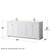 Wyndham WCV232380DWGWCUNSM70 Avery 80 Inch Double Bathroom Vanity in White, White Cultured Marble Countertop, Undermount Square Sinks, 70 Inch Mirror, Brushed Gold Trim