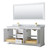 Wyndham WCV232372DWGCMUNSM70 Avery 72 Inch Double Bathroom Vanity in White, White Carrara Marble Countertop, Undermount Square Sinks, 70 Inch Mirror, Brushed Gold Trim