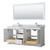 Wyndham WCV232372DWHCMUNSM70 Avery 72 Inch Double Bathroom Vanity in White, White Carrara Marble Countertop, Undermount Square Sinks, and 70 Inch Mirror