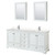 Wyndham WCS202080DWHC2UNSMED Deborah 80 Inch Double Bathroom Vanity in White, Light-Vein Carrara Cultured Marble Countertop, Undermount Square Sinks, Medicine Cabinets