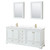 Wyndham WCS202080DWGWCUNSMED Deborah 80 Inch Double Bathroom Vanity in White, White Cultured Marble Countertop, Undermount Square Sinks, Brushed Gold Trim, Medicine Cabinets