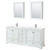 Wyndham WCS202080DWHWCUNSMED Deborah 80 Inch Double Bathroom Vanity in White, White Cultured Marble Countertop, Undermount Square Sinks, Medicine Cabinets