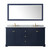 Wyndham WCV232372DBLCMUNOM70 Avery 72 Inch Double Bathroom Vanity in Dark Blue, White Carrara Marble Countertop, Undermount Oval Sinks, and 70 Inch Mirror