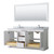 Wyndham WCV232372DWHCMUNOM70 Avery 72 Inch Double Bathroom Vanity in White, White Carrara Marble Countertop, Undermount Oval Sinks, and 70 Inch Mirror
