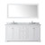 Wyndham WCV232372DWHCMUNOM70 Avery 72 Inch Double Bathroom Vanity in White, White Carrara Marble Countertop, Undermount Oval Sinks, and 70 Inch Mirror