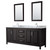 Wyndham WCV252580DDECMUNSM24 Daria 80 Inch Double Bathroom Vanity in Dark Espresso, White Carrara Marble Countertop, Undermount Square Sinks, and 24 Inch Mirrors