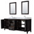 Wyndham WCV252580DDECMUNSM24 Daria 80 Inch Double Bathroom Vanity in Dark Espresso, White Carrara Marble Countertop, Undermount Square Sinks, and 24 Inch Mirrors
