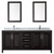 Wyndham WCV252580DDECMUNSM24 Daria 80 Inch Double Bathroom Vanity in Dark Espresso, White Carrara Marble Countertop, Undermount Square Sinks, and 24 Inch Mirrors