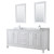 Wyndham WCV252580DWHCMUNSM24 Daria 80 Inch Double Bathroom Vanity in White, White Carrara Marble Countertop, Undermount Square Sinks, and 24 Inch Mirrors