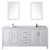 Wyndham WCV252580DWHCMUNSM24 Daria 80 Inch Double Bathroom Vanity in White, White Carrara Marble Countertop, Undermount Square Sinks, and 24 Inch Mirrors