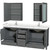 Wyndham WCS141480DKGC2UNSMED Sheffield 80 Inch Double Bathroom Vanity in Dark Gray, Carrara Cultured Marble Countertop, Undermount Square Sinks, Medicine Cabinets