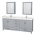 Wyndham WCS141480DGYC2UNSMED Sheffield 80 Inch Double Bathroom Vanity in Gray, Carrara Cultured Marble Countertop, Undermount Square Sinks, Medicine Cabinets