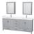 Wyndham WCS141480DGYWCUNSMED Sheffield 80 Inch Double Bathroom Vanity in Gray, White Cultured Marble Countertop, Undermount Square Sinks, Medicine Cabinets