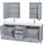 Wyndham WCS141480DGYWCUNSMED Sheffield 80 Inch Double Bathroom Vanity in Gray, White Cultured Marble Countertop, Undermount Square Sinks, Medicine Cabinets