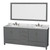 Wyndham WCS141480DKGCMUNOM70 Sheffield 80 Inch Double Bathroom Vanity in Dark Gray, White Carrara Marble Countertop, Undermount Oval Sinks, and 70 Inch Mirror